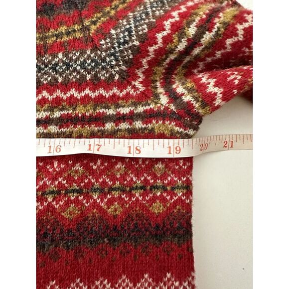 Vintage Eddie Bauer Sweater Top Women Large Red Knit Long Sleeve Grandmacore Y2K - Picture 9 of 9